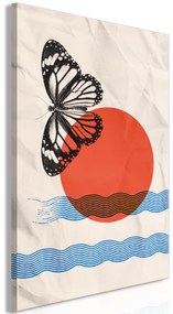 Artgeist Obraz - Butterfly and Sunrise (1 Part) Vertical Veľkosť: 40x60, Verzia: Na talianskom plátne