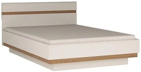 EXTOM posteľ LYNATE TYP 91 140x200 biela/biely lesk/dub truflowy