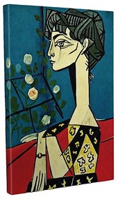 Nástenná reprodukcia na plátne Pablo Picasso Jacqueline with Flowers, 30 × 40 cm
