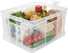 Keeeper Úložný box pre domácnosť aj dielňu, BRUNO XXL, 54L, 52 x 43 x 28 cm, transparentný