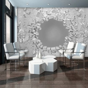Fototapeta - 3D explózie tehlové múry (254x184 cm)