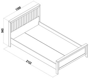 Posteľ 120x200 Paxton - biela