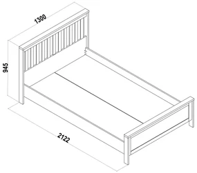 Posteľ 120x200 Paxton - biela