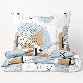 Goldea bavlnené posteľné obliečky deluxe - geometrické línie a obrazce 140 x 200 a 70 x 90 cm