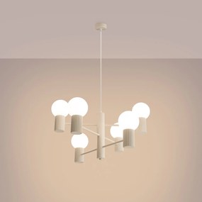 Luster Halo, 6x biele sklenené tienidlo, be