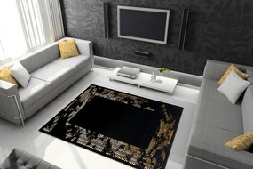 Dywany Łuszczów, AKCIA: 200x290 cm Kusový koberec Gloss 408C 86 glamour black/gold, čierna, chodba / predsieň