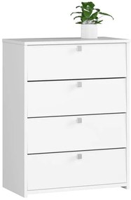 4 krídlový botník 60 cm, biely