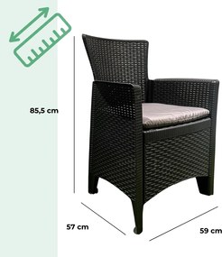 Záhradný set FOREST, 3-dielny, antracitová I.P.A.E-Progarden