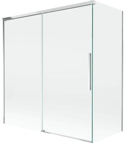 Mexen Rox, 2-krídlová posuvná vaňová zástena 150 + 70 x 150 cm, 8mm číre sklo, chrómový profil, 8C9-150-070-01-00