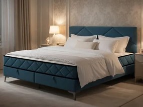 Posteľ Parana 160x200 cm, modrá aqua zamatová látka%