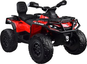 JOKOMISIADA Detská štvorkolka na akumulátor pre 2 osoby CAN-AM OUTLANDER 4x4 s LED panelom PA0326 červená