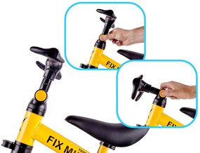KIK Trojkolka Fix Mini bežecká trojkolka 3v1 s pedálmi žltá