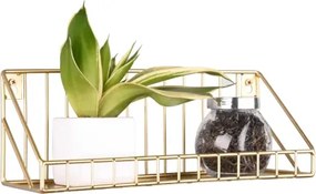 Nástenná polica Fiona, zlatý kov, 30 cm%