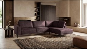 Hnedá rohová pohovka z imitácie kože (pravý roh) Copenhagen – Scandic