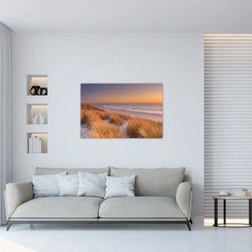 Obraz - Pláž pri západe slnka (90x60 cm)