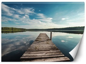 Gario Fototapeta Pohľad z móla na jazero a les Materiál: Vliesová, Rozmery: 200 x 140 cm