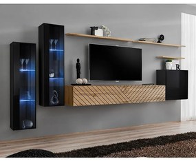 Obývacia Stena Switch XI Line Čierna/Wotan