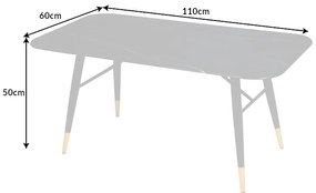 Dizajnový konferenčný stolík Laney 110 cm antracitový - vzor mramor