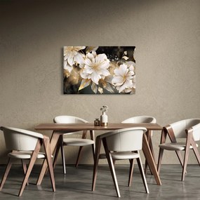 Obraz - Kvety v zlate (90x60 cm)