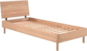 Jednolôžková posteľ z dubového dreva s roštom 90x200 cm v prírodnej farbe Forrest – Vipack