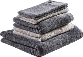 XXXLutz SADA FROTÉ UTERÁKOV, 70x140/50x100 cm, antracitová, piesková Schöner Wohnen - Kúpeľňový textil - 003021160401