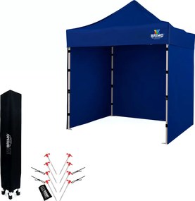 BRIMO Nožnicový Altánok 2x2 m Oceľ | Profi Zázemie Postavené za 45 s. - s 3 stenami - Modrá 6