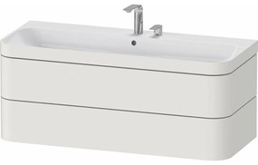 DURAVIT Happy D.2 Plus c-bonded závesná skrinka s nábytkovým umývadlom s dvomi otvormi, 2 zásuvky, 1175 x 490 x 480 mm, nordická biela matná lakovaná, HP4639E39390000