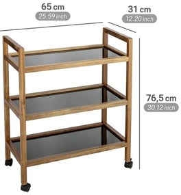 Čierny/v prírodnej farbe kúpeľňový regál z masívu akácie 65x76,5 cm Fondi – Wenko