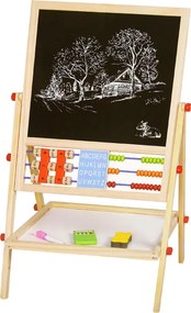 LEAN Toys Obojstranná vzdelávacia kresliaca tabuľa 2v1, drevená