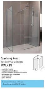 Mereo, Sprchová stena WALK IN 100x200 cm, 8mm sklo, Novea, chróm ALU, sklo Číre, MER-CK10603H