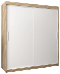 Šatníková skriňa 180 cm Toki (Dub sonoma + Biela matná). Akcia -40%. Vlastná spoľahlivá doprava až k Vám domov. 1064842