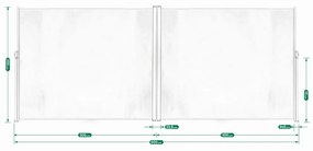 Bočná terasová markíza 200×600 cm – antracitová