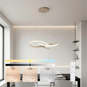 Brilagi - LED stmievateľný luster na lane INFINITY LED/55W/230V 50x50 cm béžový + diaľkové ovládanie