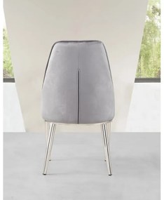 ELEGANTNÁ STOLIČKA DESIREE ŠEDÁ + NEREZOVÁ OCEĽ