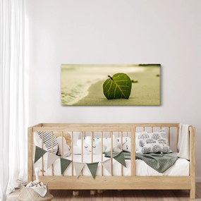 Obraz listu v piesku (120x50 cm)