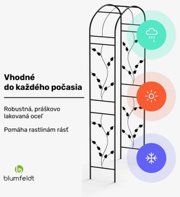Blumfeldt FloraBelle Curve oblúk, ozdobné vzory listov, odolný voči poveternostným vplyvom, pomôcka na popínanie