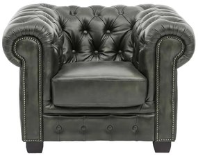 furniture-nabytek.cz - Masivní sedací souprava Chesterfield z pravé kůže, zelená