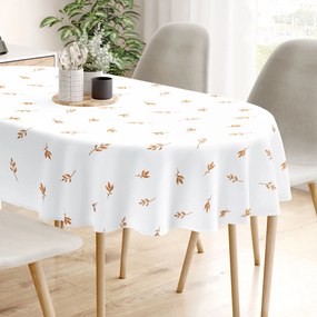 Goldea oválny obrus 100% bavlnené plátno - hnedé jesenné lístky 120 x 160 cm