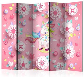 Artgeist Paraván - Unicorn on Flowerbed II [Room Dividers]