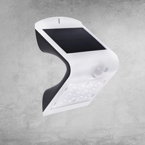 Ecolamp Exteriérové solárne nástenné LED svietidlo Butterfly, 1x LED 1,5w, biela, pohybový senzor