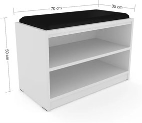 Biely botník Poen s čiernym sedákom