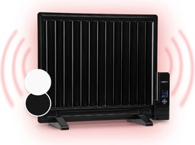 OneConcept Wallander, olejový radiátor, 600 W, termostat, olejové vyhrievanie, plochý dizajn, čierny
