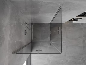 Mexen Mist-F Duo, skladací sprchový kút 90 x 90 cm, číre sklo, chrómový profil, 8A6-090L-090P-01-00