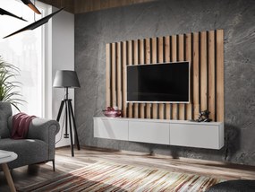 Obývacia stena Vertic (dub artisan + perla gray). Akcia -20%. Vlastná spoľahlivá doprava až k Vám domov. 1097589