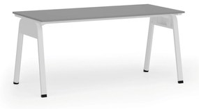 Kancelársky stôl PRIMO GAMMA, 1600 x 800 mm, biela podnož, grafit