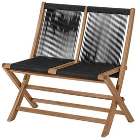 Skladacia záhradná lavička s textilným výpletom