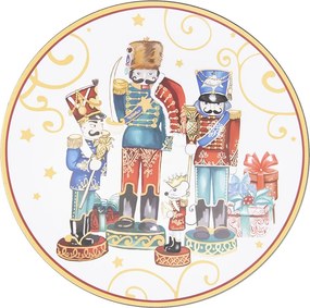 Plastový vianočný okrúhly podnos/tanier s Luskáčikmi - Ø 40*1 cm