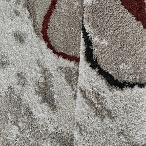 DY Sivý shaggy koberec s abstraktným vzorom Santo 01 Rozmer: 120x170 cm
