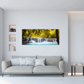 Obraz - Vodopád, s jasnými farbami (120x50 cm)