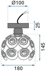 Toolight - Stropná lampa E27 60W APP205-1C, zlatá, OSW-00401
